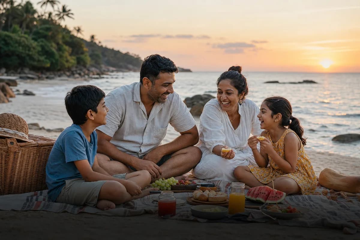 Family spending time together while travelling